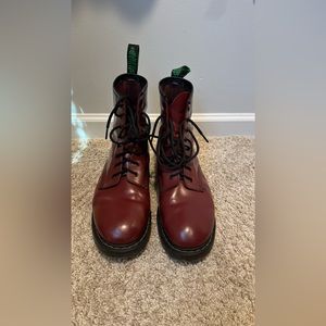 Solovair red high shine derby boot original doc martens